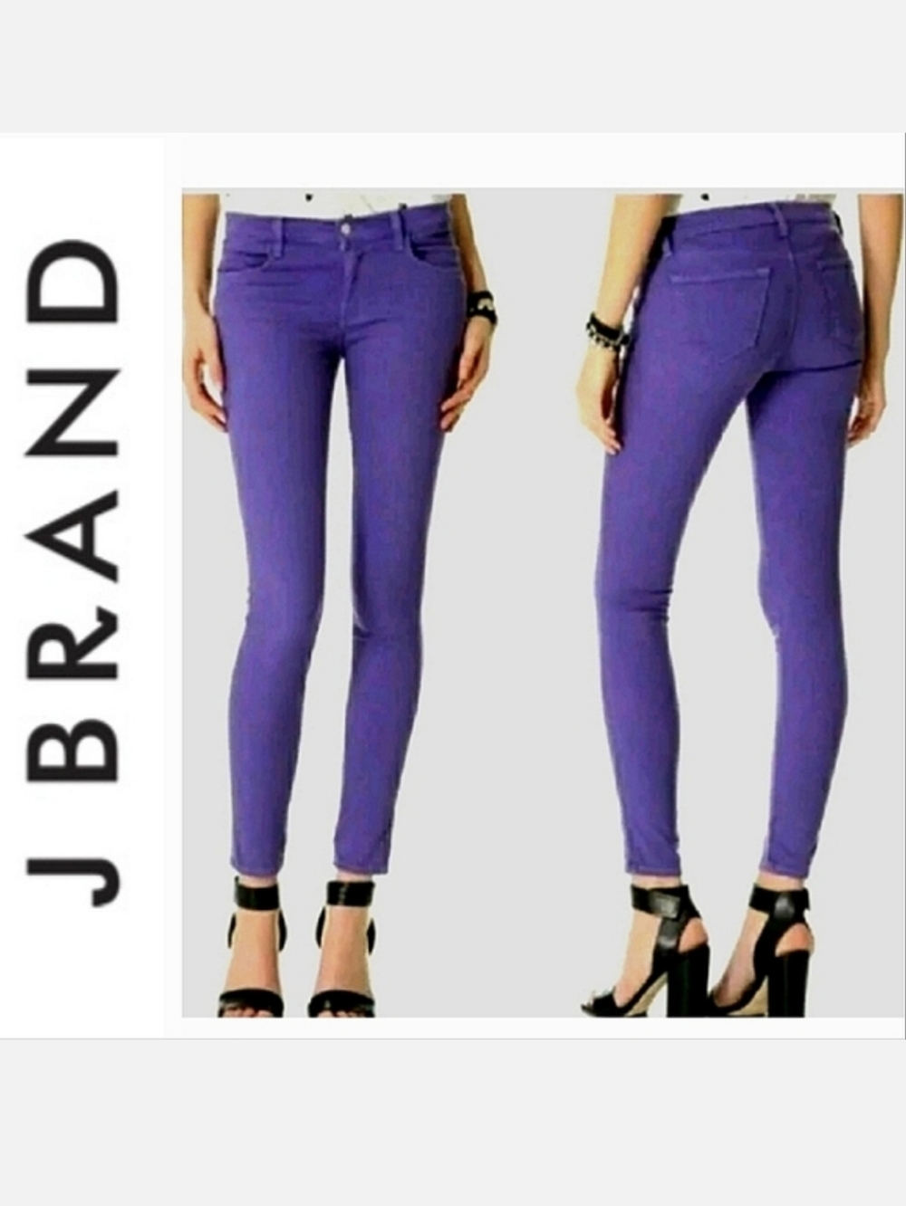 J Brand Stretch Denim Jeans Sz 26 Super Skinny Bright Purple Mobwife